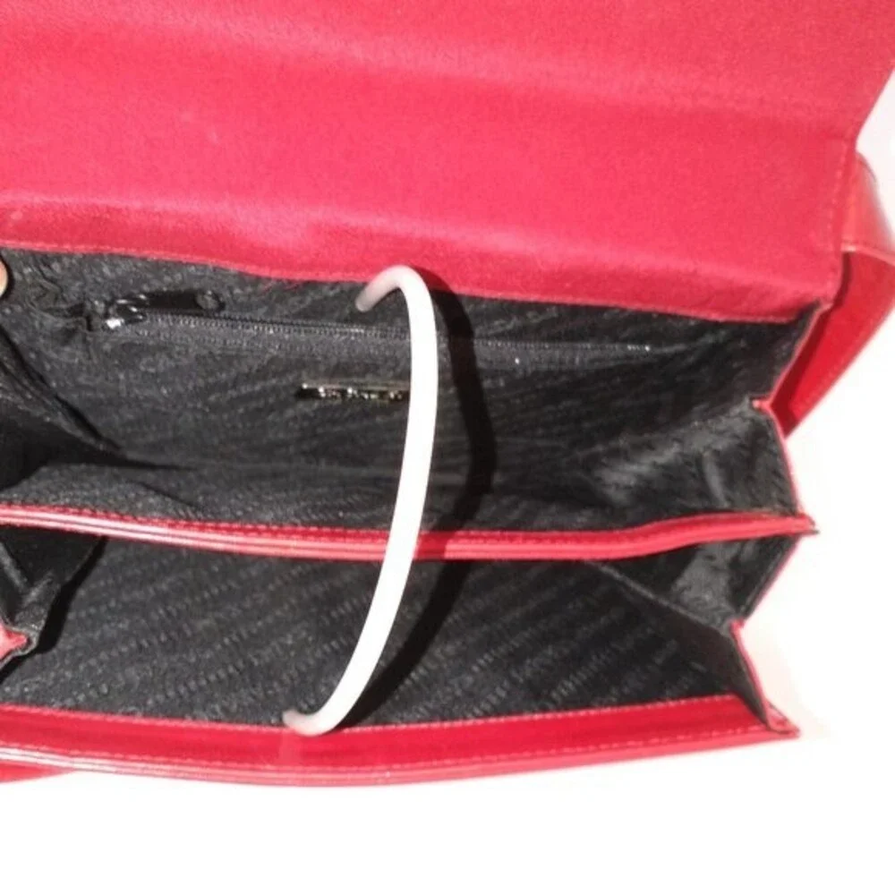 Casadei Made in Italy Red Leather Vintage Shoulder Bag